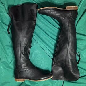 Franco Sarto Tall Black Leather Boots Size 10 Interior Lining Peeling